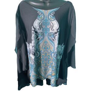 Ashley-stewart Women's Black and Grey Blouse